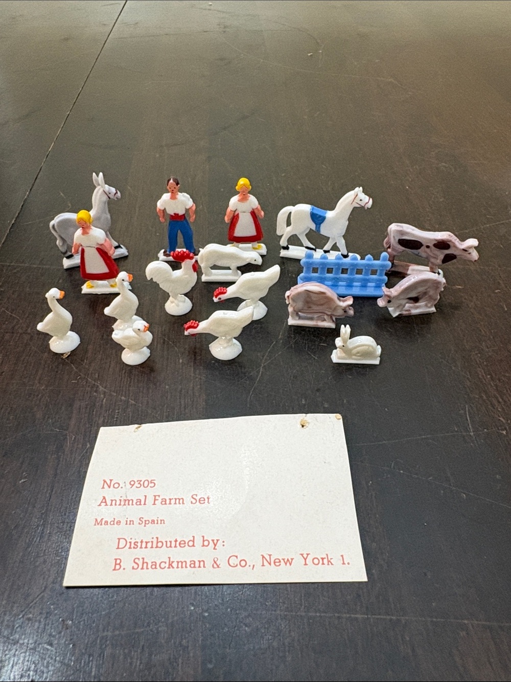 Vintage B. Shackman No. 9305 Animal Farm Set Made In Spain Miniatures